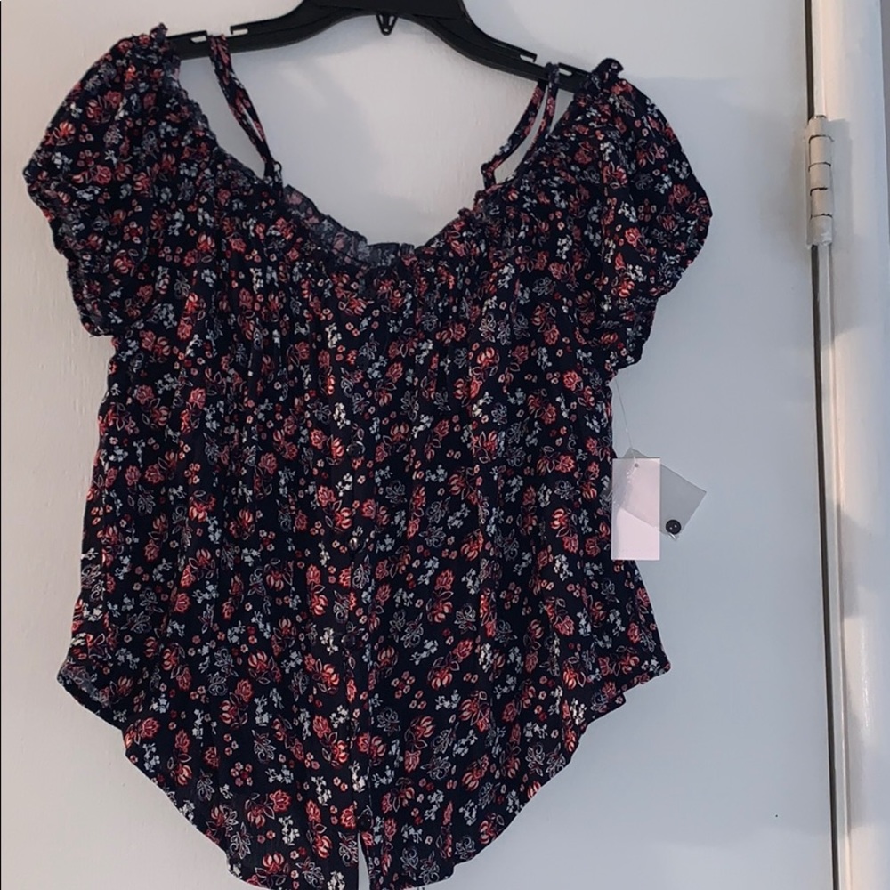 Cropped off the shoulder top